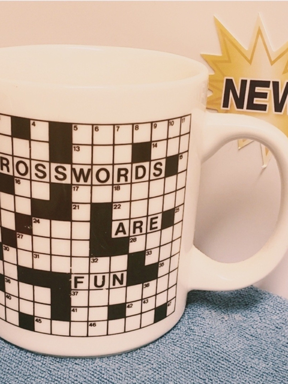 Crossword Puzzle Ceramic Mug - White